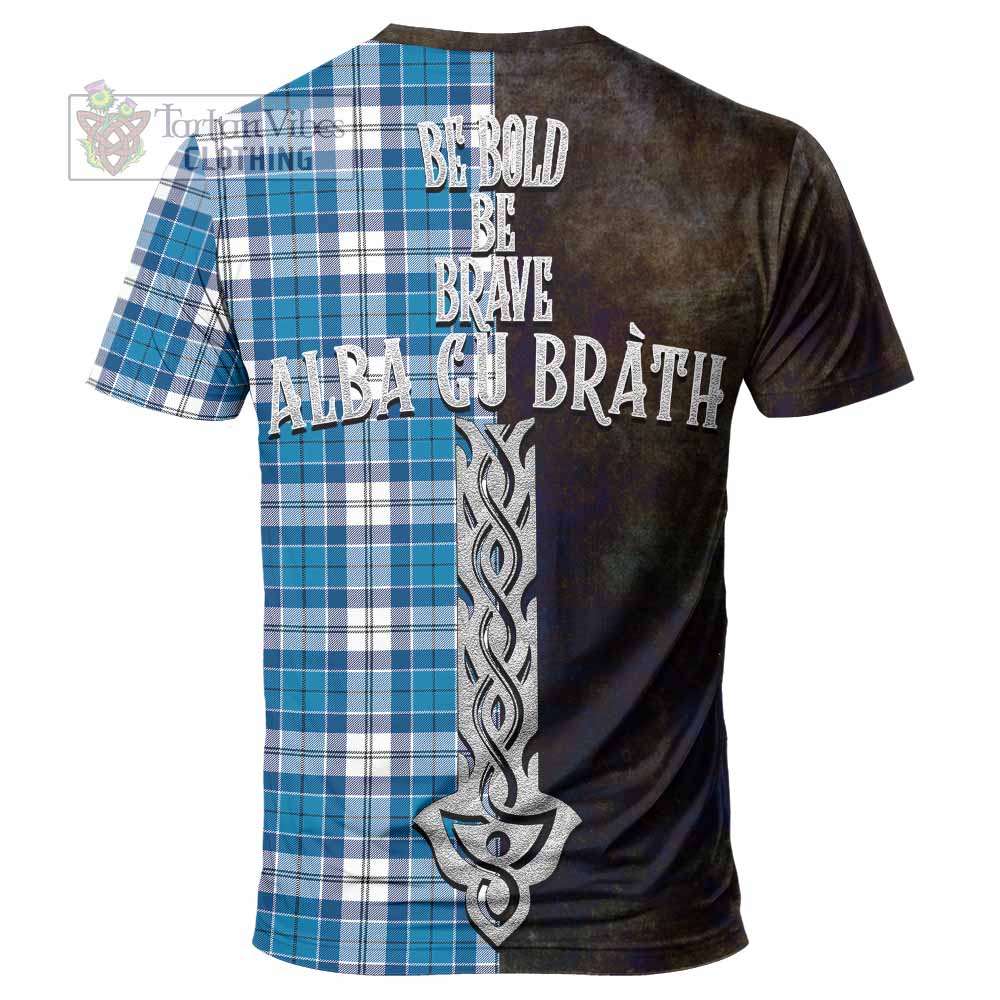 Roberton Tartan Family Crest T-Shirt Alba Gu Brath Be Brave Lion Ancient Style - Tartan Vibes Clothing