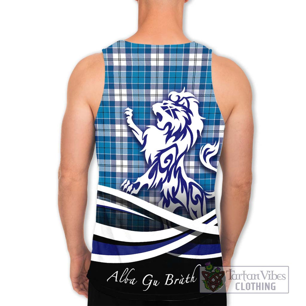 Roberton Tartan Men's Tank Top with Alba Gu Brath Regal Lion Emblem - Tartanvibesclothing Shop