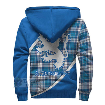 Roberton Family Crest Tartan Sherpa Hoodie Celebrate Saint Andrew's Day in Style