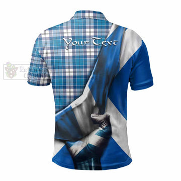 Roberton Tartan Polo Shirt with Family Crest Scotland Patriotic Style