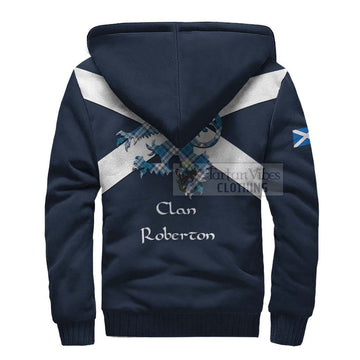 Roberton Tartan Lion Rampant Sherpa Hoodie  Proudly Display Your Heritage with Alba Gu Brath and Clan Name