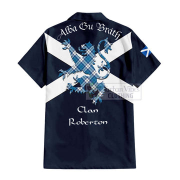 Roberton Tartan Lion Rampant Hawaiian Shirt Proudly Display Your Heritage with Alba Gu Brath and Clan Name - Tartan Vibes Clothing