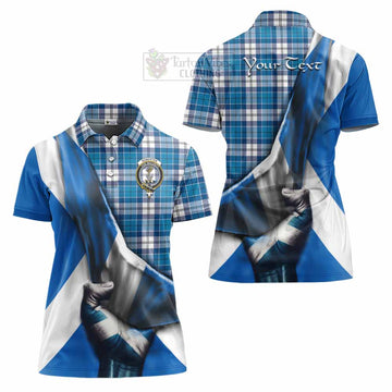 Roberton Tartan Women's Polo Shirt with Family Crest Scotland Patriotic Style