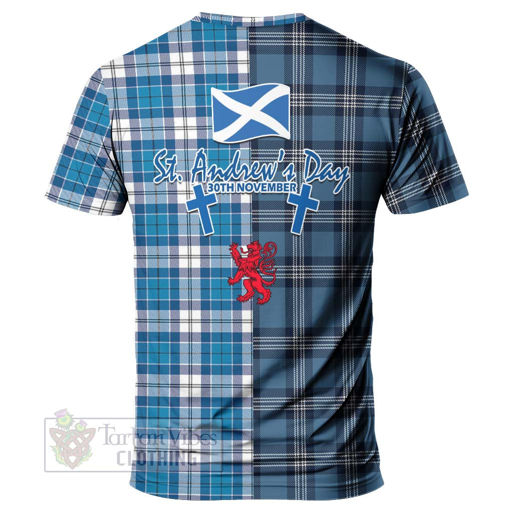 Tartan Vibes Clothing Roberton Tartan T-Shirt Happy St. Andrew's Day Half Tartan Style