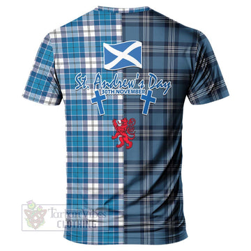 Roberton Tartan T-Shirt Happy St. Andrew's Day Half Tartan Style