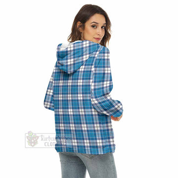 Roberton Tartan Women's Borg Fleece Hoodie with Half Zip with Family Crest - Tartan Vibes Clothing