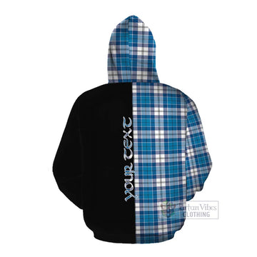 Roberton Tartan Cotton Hoodie with Family Crest and Half Of Me Style Pullover Hoodie - Tartan Vibes Clothing