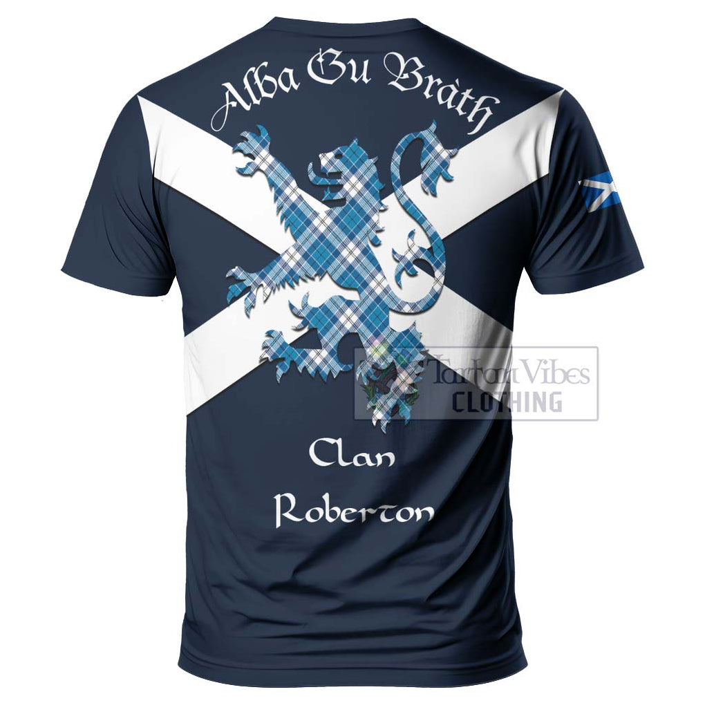 Tartan Vibes Clothing Roberton Tartan Lion Rampant T-Shirt – Proudly Display Your Heritage with Alba Gu Brath and Clan Name