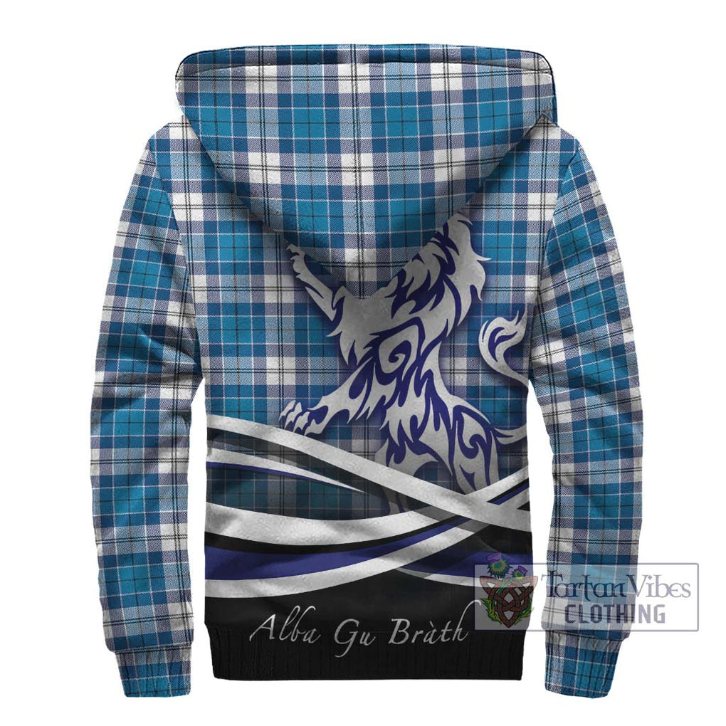 Roberton Tartan Sherpa Hoodie with Alba Gu Brath Regal Lion Emblem - Tartanvibesclothing Shop