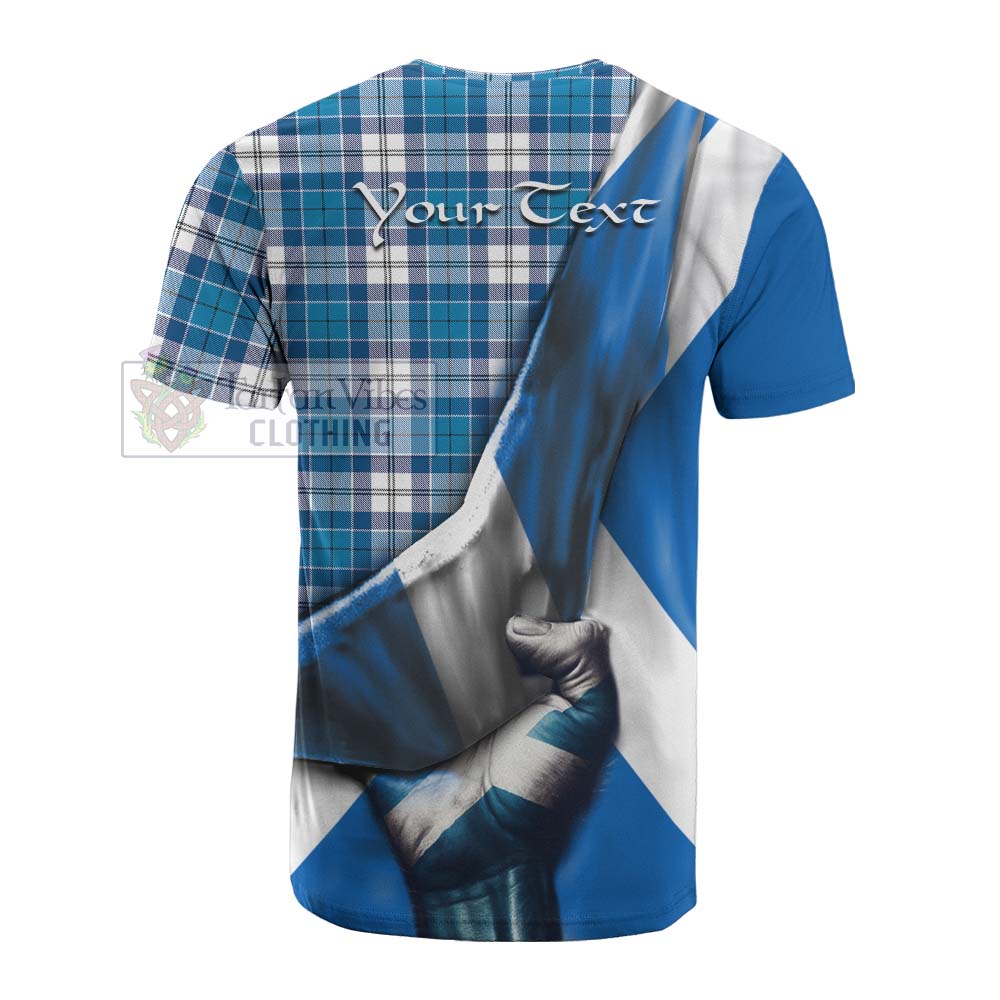 Tartan Vibes Clothing Roberton Tartan Cotton T-shirt with Family Crest Scotland Patriotic Style