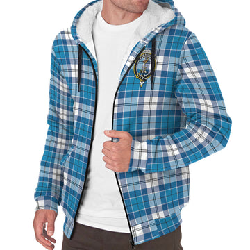 Roberton Tartan Sherpa Hoodie with Family Crest