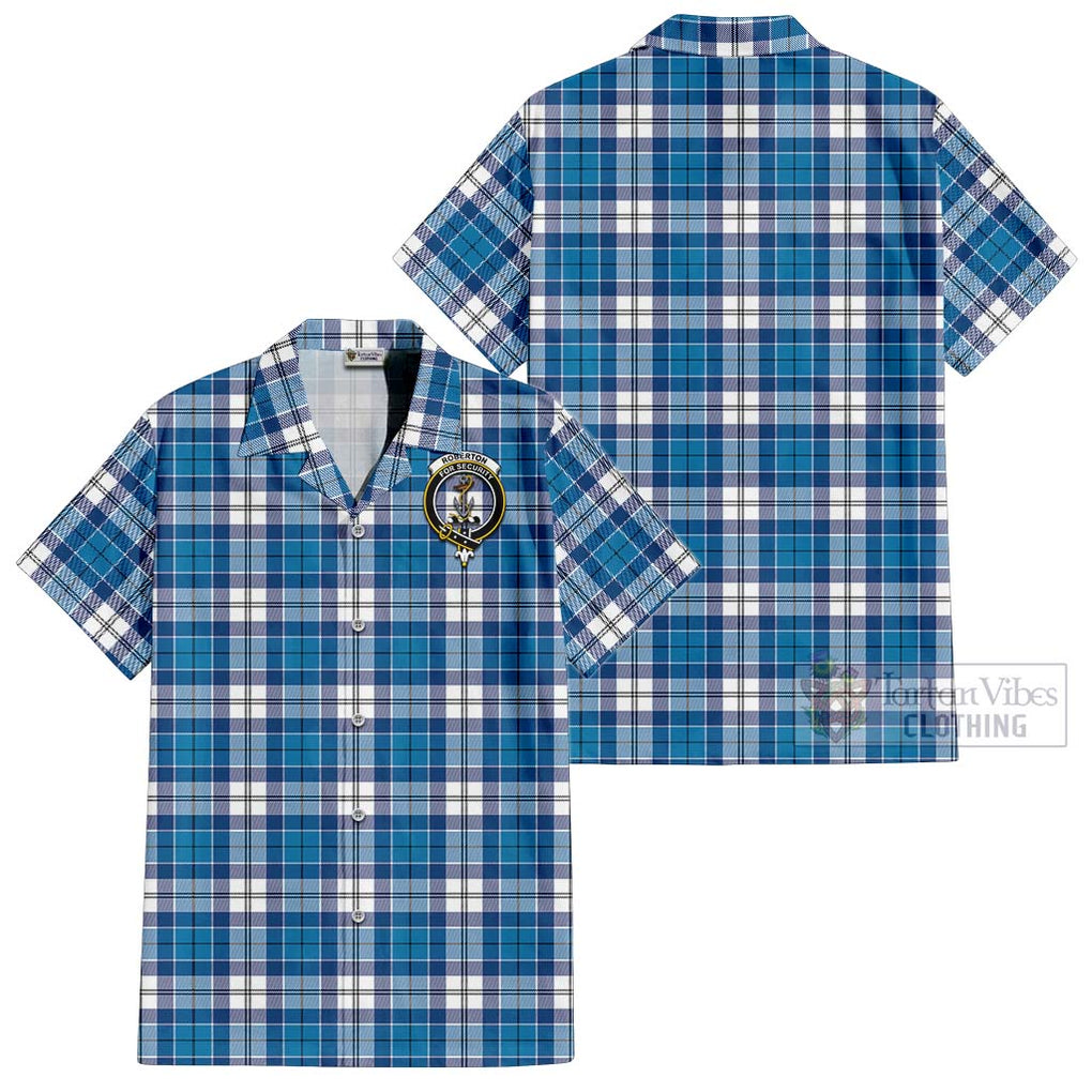 Roberton Tartan Cotton Hawaiian Shirt with Family Crest Kid - Tartan Vibes Clothing