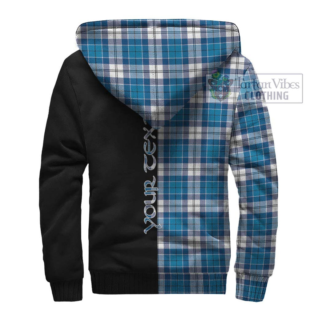 Roberton Tartan Sherpa Hoodie with Family Crest and Half Of Me Style - Tartanvibesclothing Shop