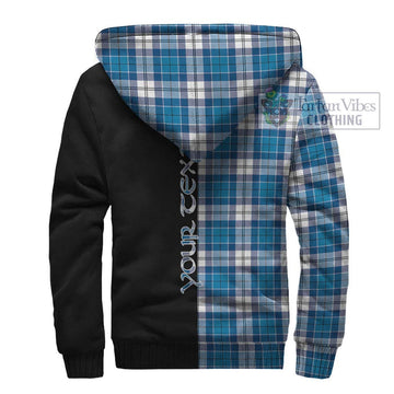 Roberton Tartan Sherpa Hoodie with Family Crest and Half Of Me Style