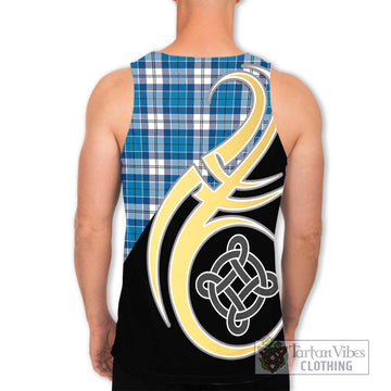 Roberton Tartan Men's Tank Top with Family Crest and Celtic Symbol Style