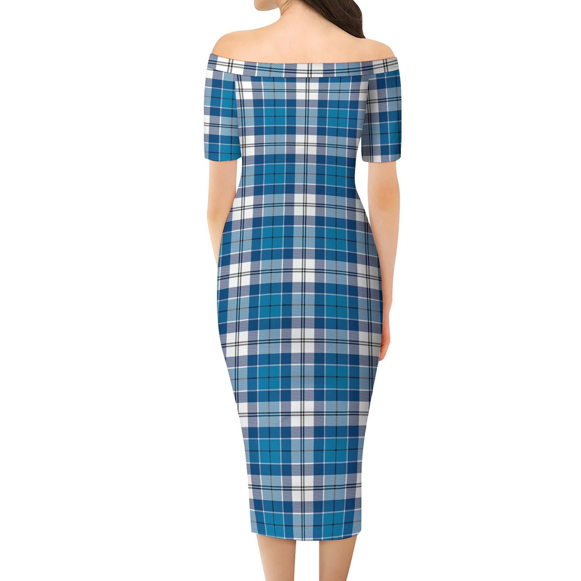 Roberton Tartan Off Shoulder Lady Dress - Tartanvibesclothing