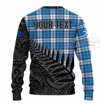 Roberton Crest Tartan Knitted Sweater with New Zealand Silver Fern Half Style - Tartan Vibes Clothing