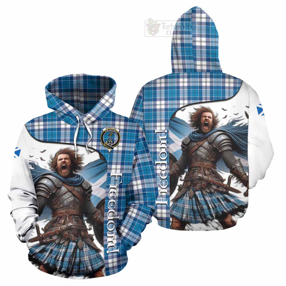 Tartan Vibes Clothing Roberton Crest Tartan Hoodie Inspired by the Freedom of Scottish Warrior