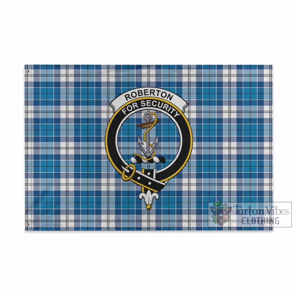 Tartan Vibes Clothing Roberton Tartan House Flag with Family Crest