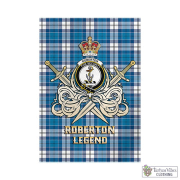 Roberton Tartan Garden Flag with Clan Crest and the Golden Sword of Courageous Legacy - Tartan Vibes Clothing