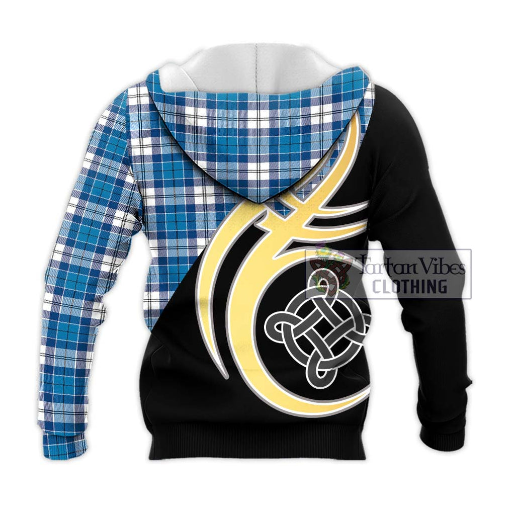 Roberton Tartan Knitted Hoodie with Family Crest and Celtic Symbol Style - Tartan Vibes Clothing