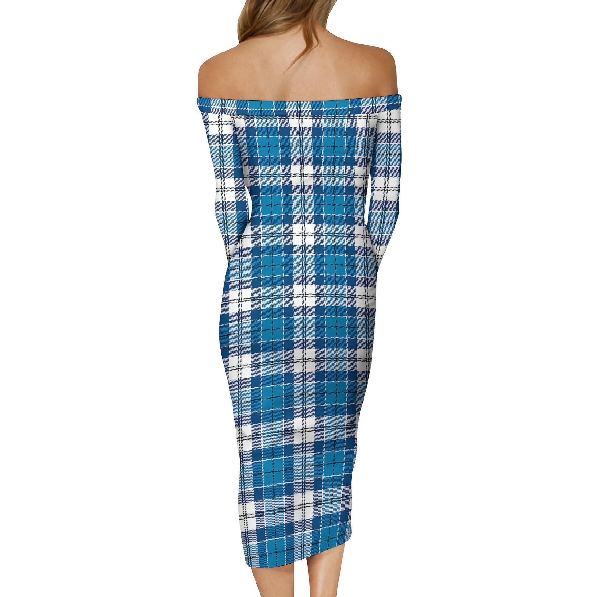 Roberton Tartan Off Shoulder Lady Dress - Tartanvibesclothing