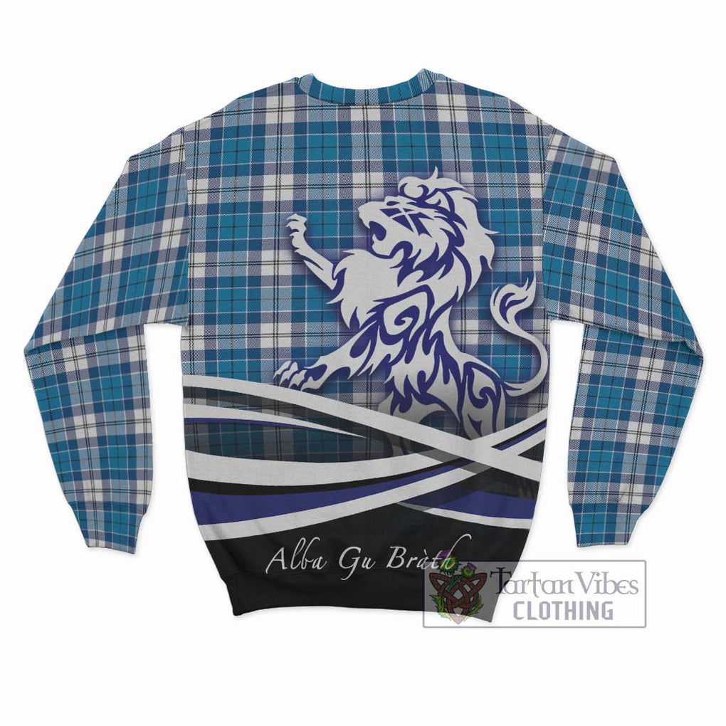 Roberton Tartan Sweatshirt with Alba Gu Brath Regal Lion Emblem - Tartanvibesclothing Shop