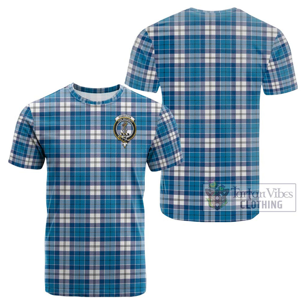 Roberton Tartan Cotton T-Shirt with Family Crest Kid's Shirt - Tartanvibesclothing Shop