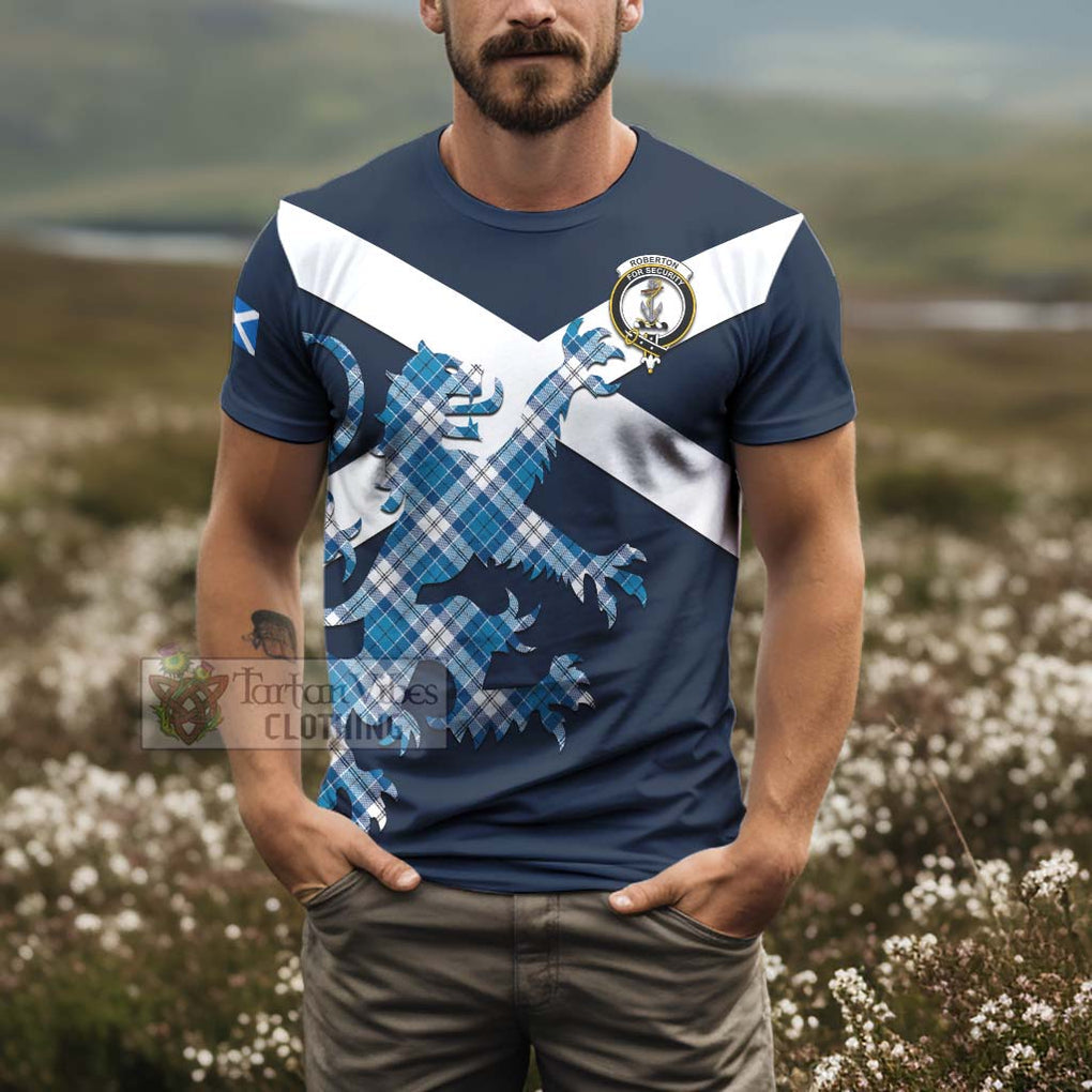 Tartan Vibes Clothing Roberton Tartan Lion Rampant T-Shirt – Proudly Display Your Heritage with Alba Gu Brath and Clan Name