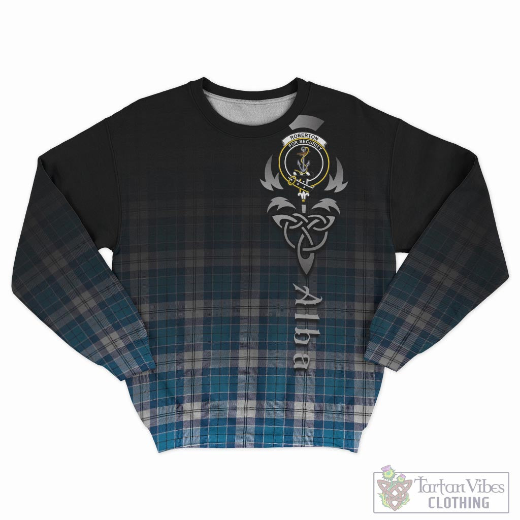 Tartan Vibes Clothing Roberton Tartan Sweatshirt Featuring Alba Gu Brath Family Crest Celtic Inspired