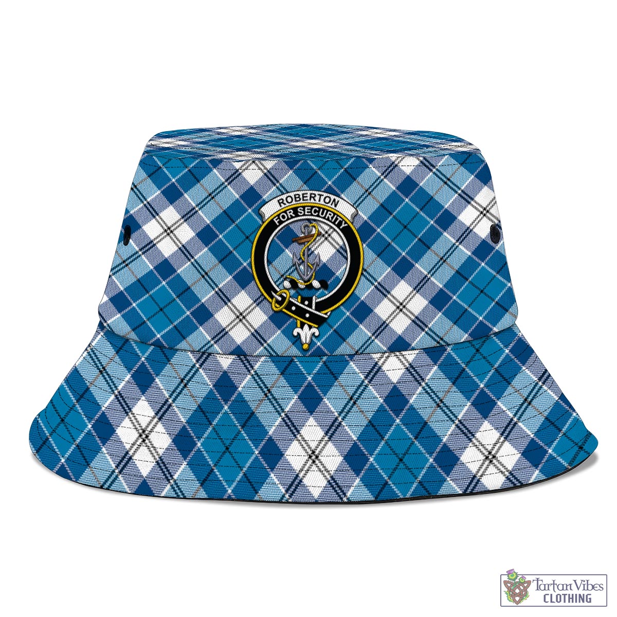 Tartan Vibes Clothing Roberton Tartan Bucket Hat with Family Crest