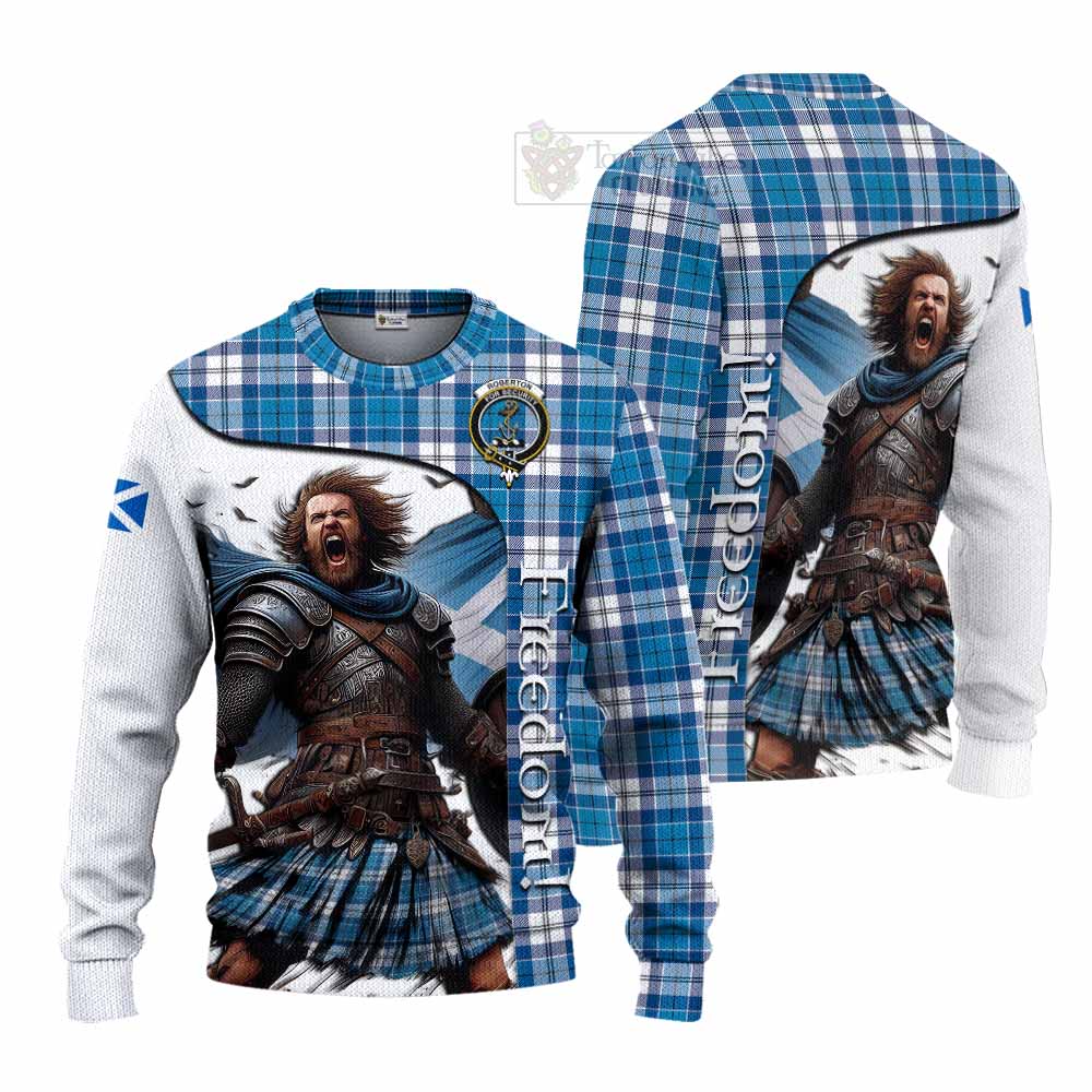 Tartan Vibes Clothing Roberton Crest Tartan Knitted Sweater Inspired by the Freedom of Scottish Warrior