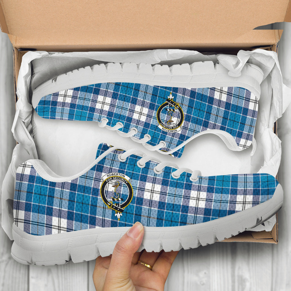 Roberton Tartan Sneakers with Family Crest - Tartan Vibes Clothing