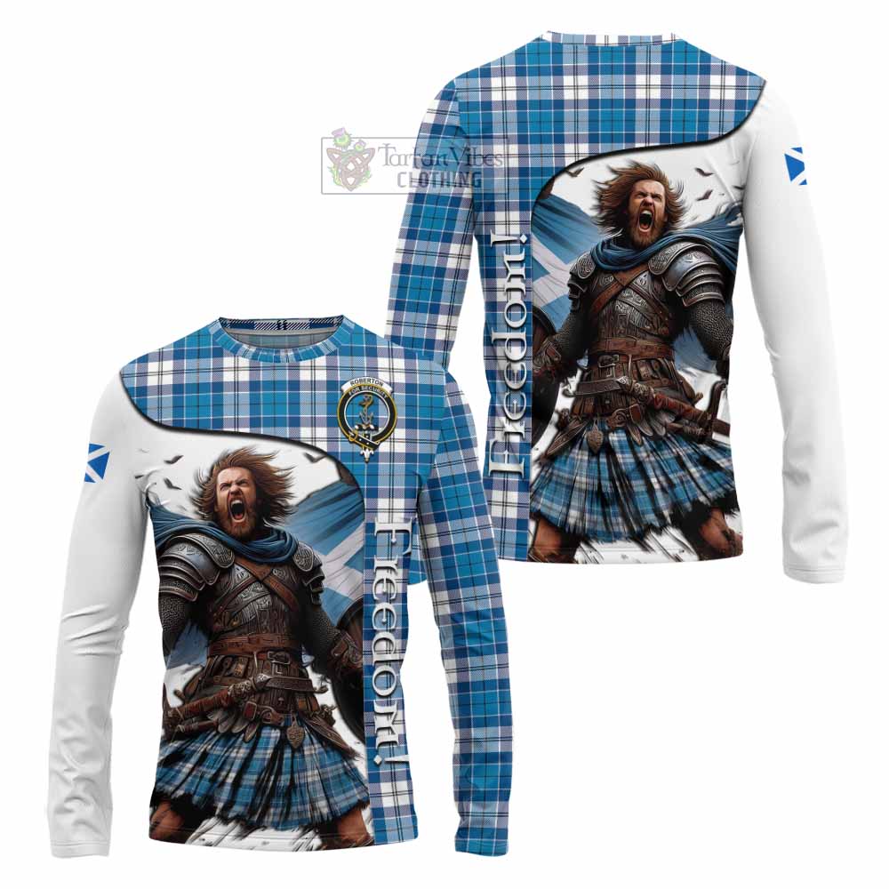 Tartan Vibes Clothing Roberton Crest Tartan Long Sleeve T-Shirt Inspired by the Freedom of Scottish Warrior