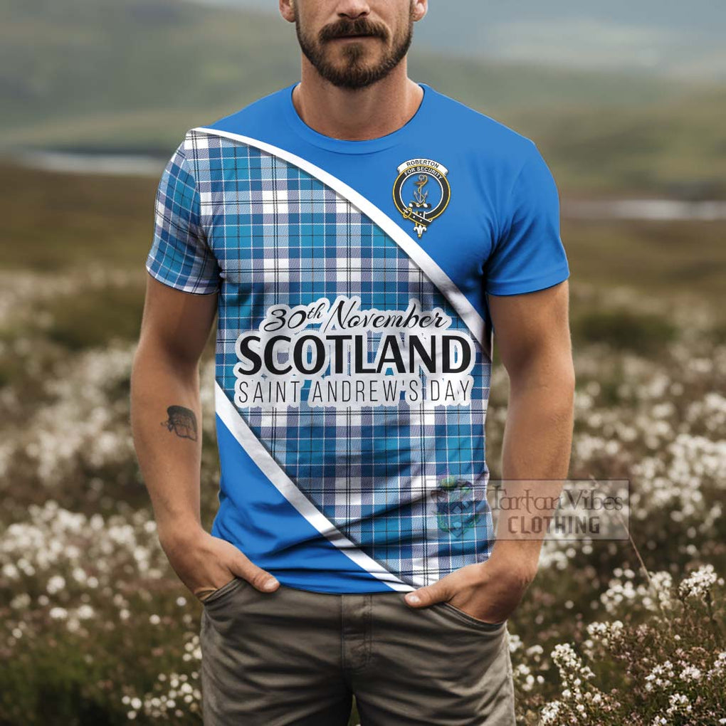 Tartan Vibes Clothing Roberton Family Crest Tartan T-Shirt Celebrate Saint Andrew's Day in Style