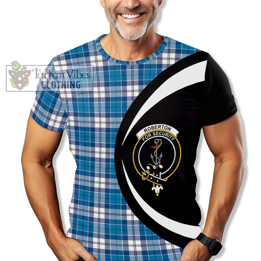 Tartan Vibes Clothing Roberton Tartan T-Shirt with Family Crest Circle Style