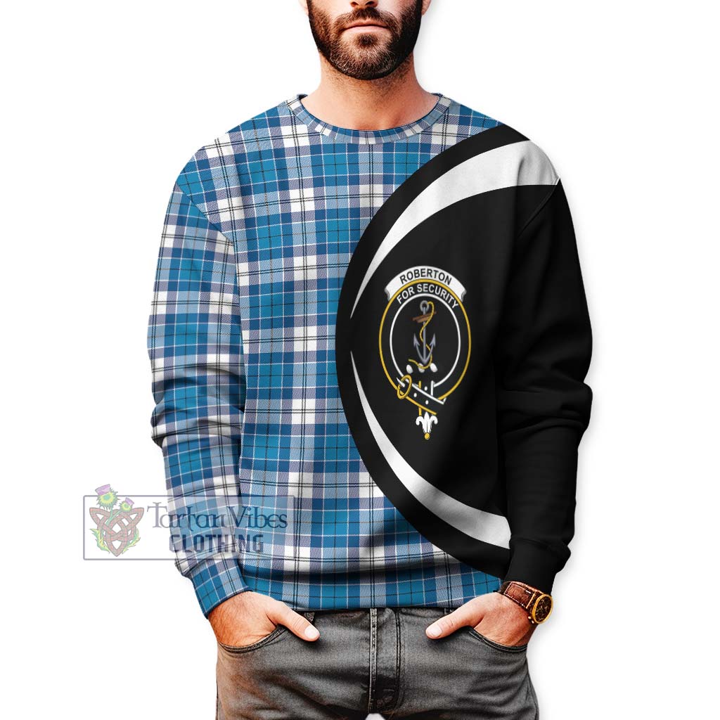 Roberton Tartan Sweatshirt with Family Crest Circle Style - Tartan Vibes Clothing