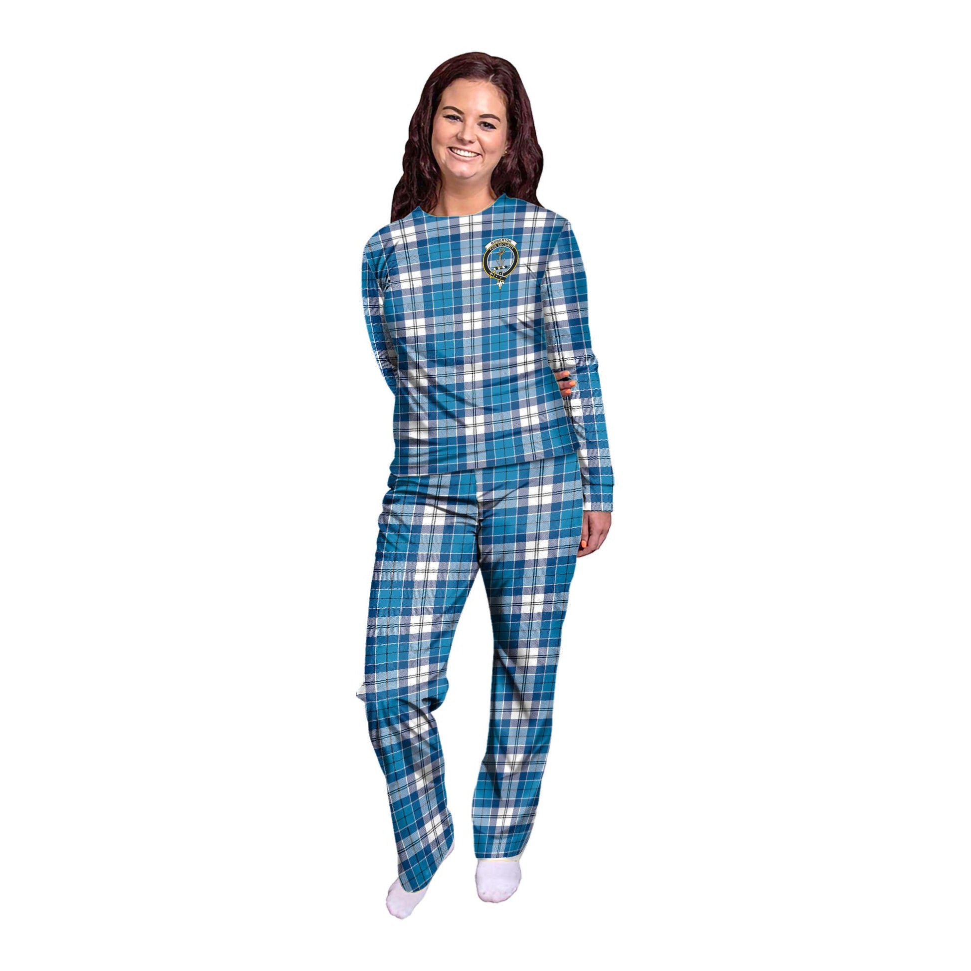 Roberton Tartan Pajamas Family Set with Family Crest - Tartanvibesclothing