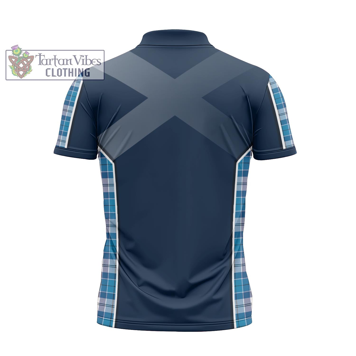 Tartan Vibes Clothing Roberton Tartan Zipper Polo Shirt with Family Crest and Scottish Thistle Vibes Sport Style