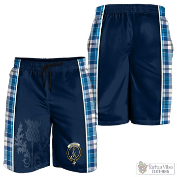 Roberton Tartan Men's Shorts with Family Crest and Scottish Thistle Vibes Sport Style