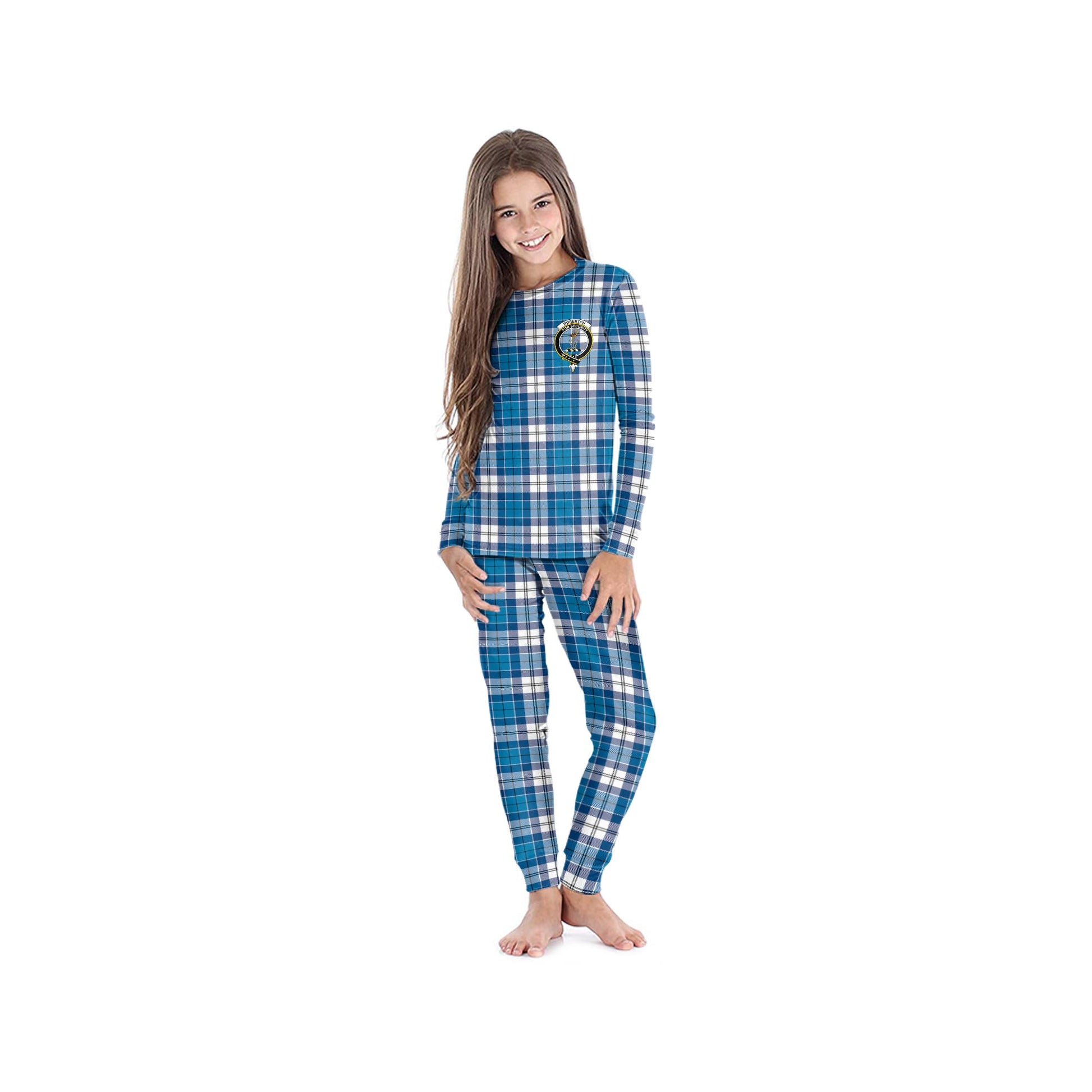 Roberton Tartan Pajamas Family Set with Family Crest - Tartanvibesclothing