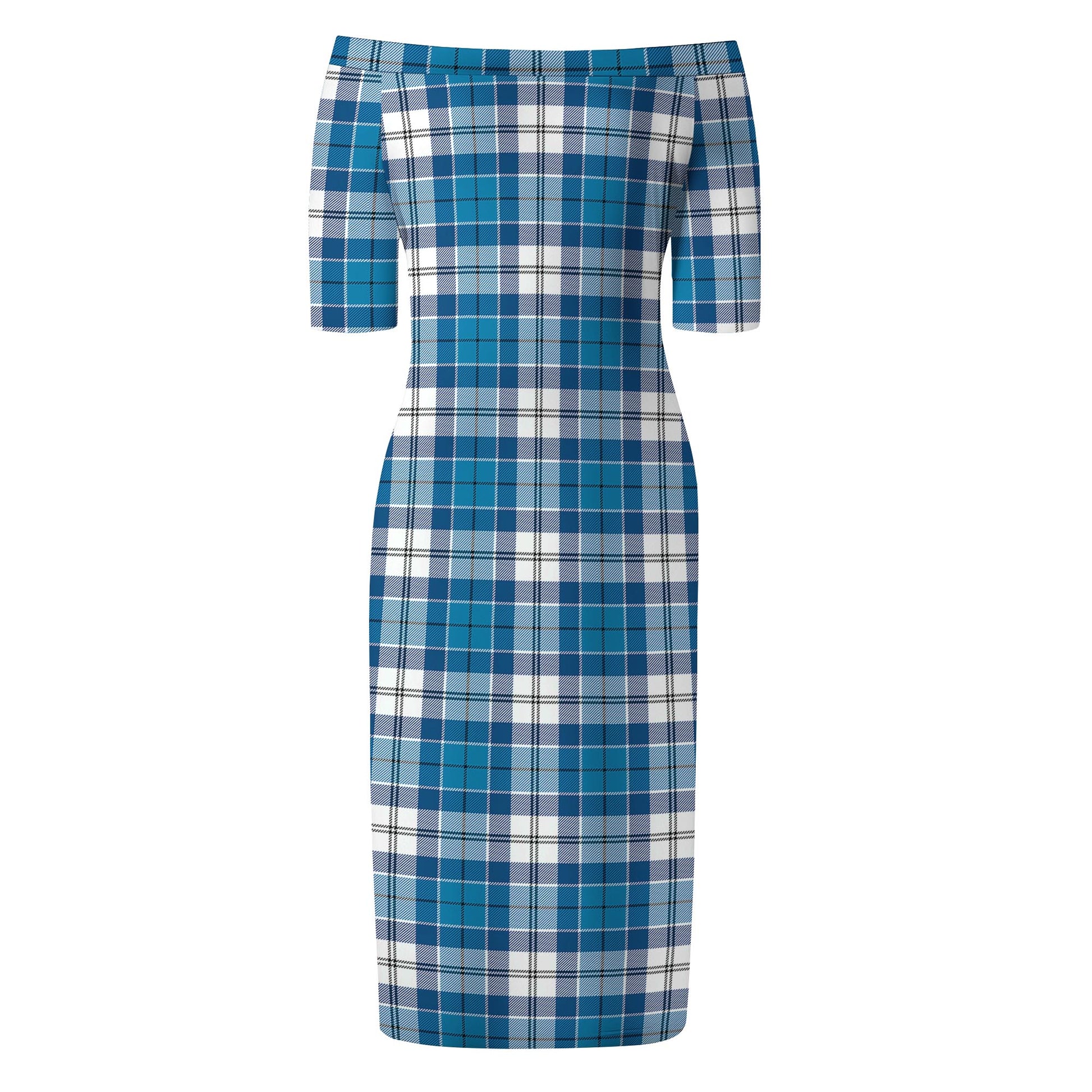 Roberton Tartan Off Shoulder Lady Dress - Tartanvibesclothing