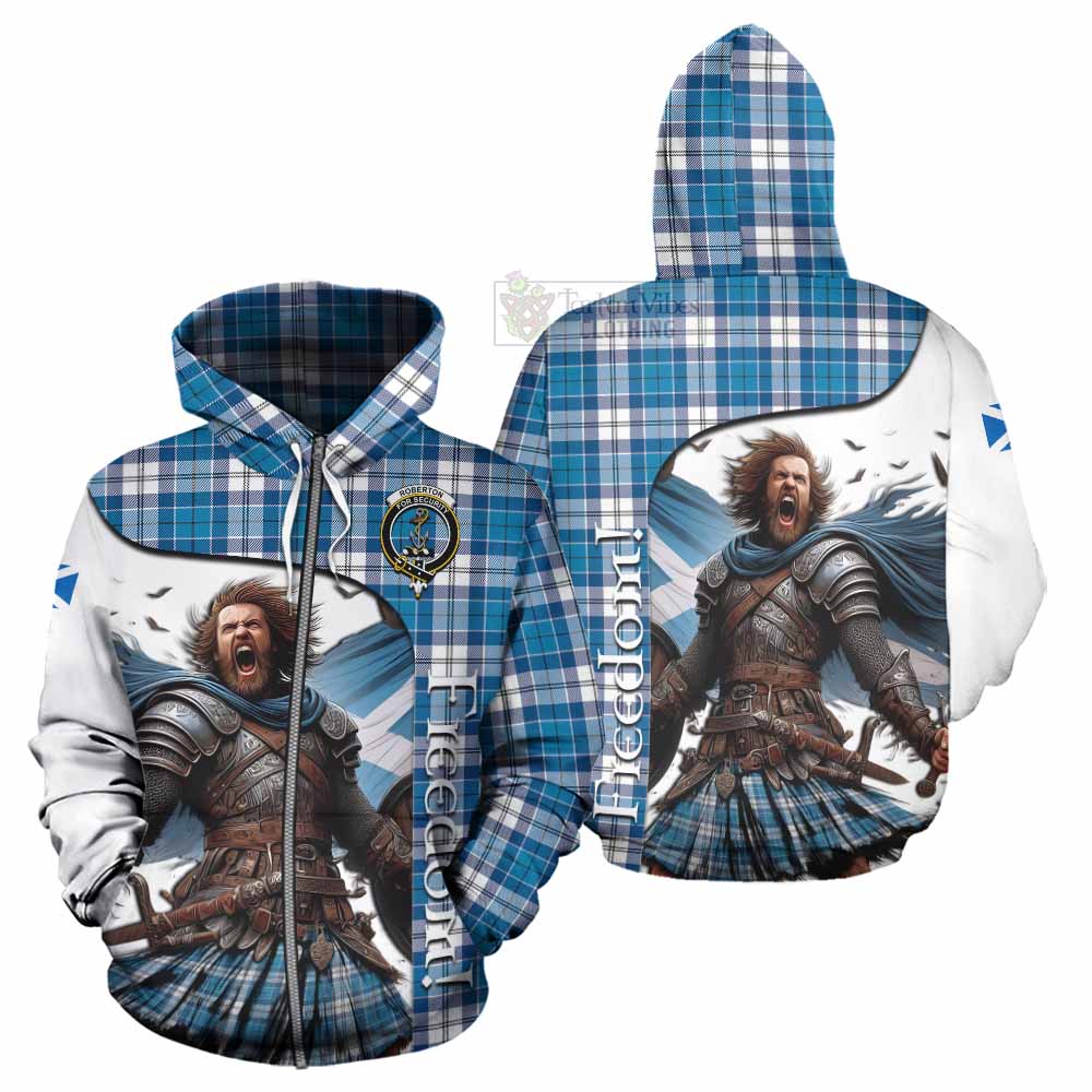 Tartan Vibes Clothing Roberton Crest Tartan Hoodie Inspired by the Freedom of Scottish Warrior