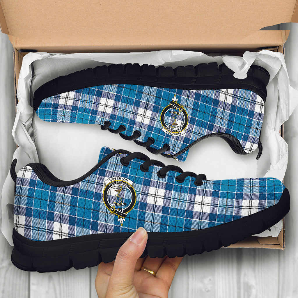 Roberton Tartan Sneakers with Family Crest - Tartan Vibes Clothing