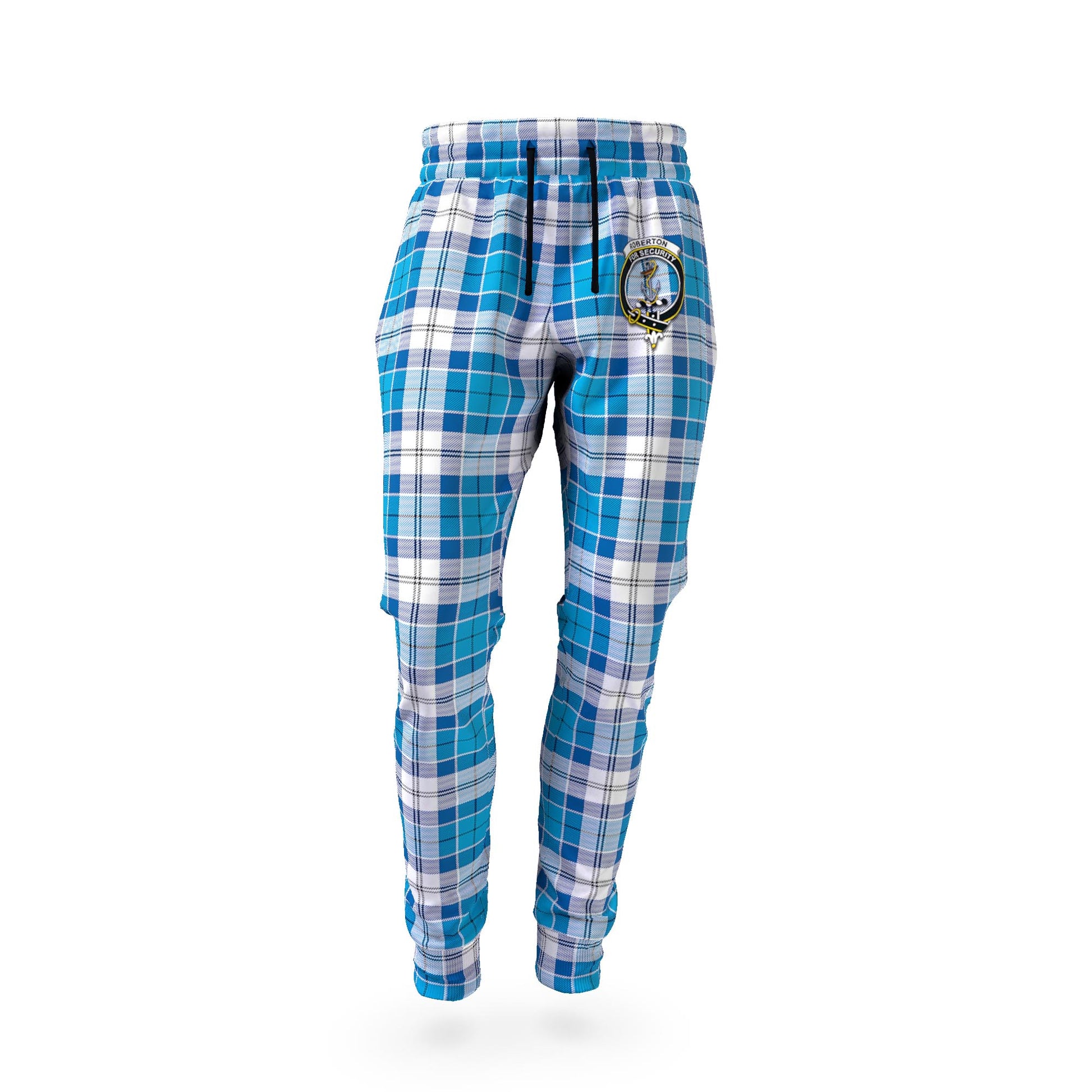 Roberton Tartan Joggers Pants with Family Crest - Tartan Vibes Clothing