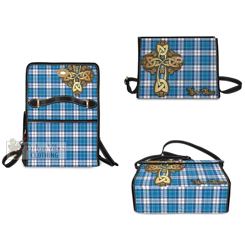 Tartan Vibes Clothing Roberton Tartan Waterproof Canvas Bag Golden Thistle Celtic Cross Style