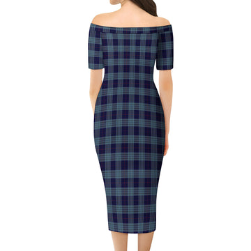 Roberts of Wales Tartan Off Shoulder Lady Dress