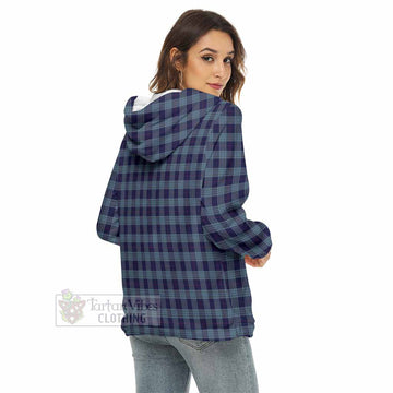 Roberts of Wales Tartan Women's Borg Fleece Hoodie with Half Zip