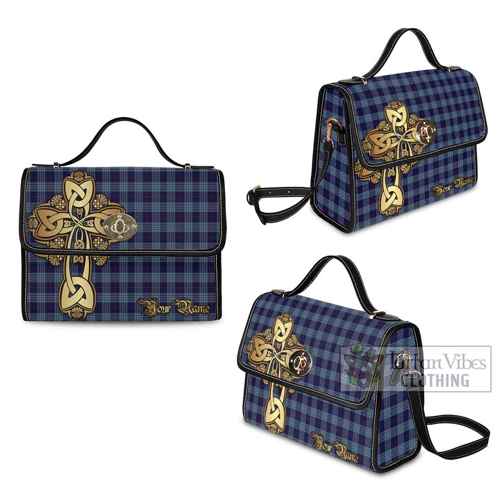 Tartan Vibes Clothing Roberts of Wales Tartan Waterproof Canvas Bag Golden Thistle Celtic Cross Style