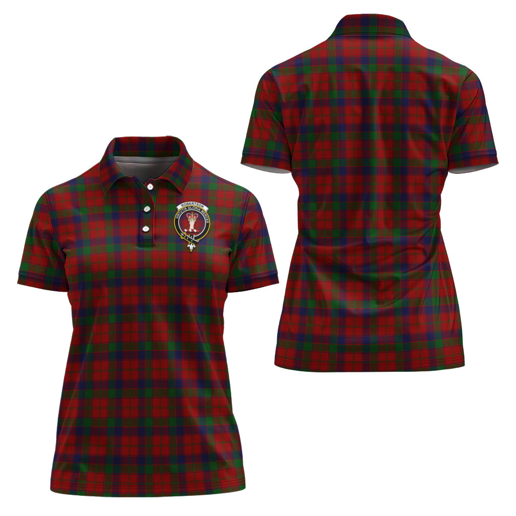 Robertson Tartan Polo Shirt with Family Crest For Women Women - Tartan Vibes Clothing